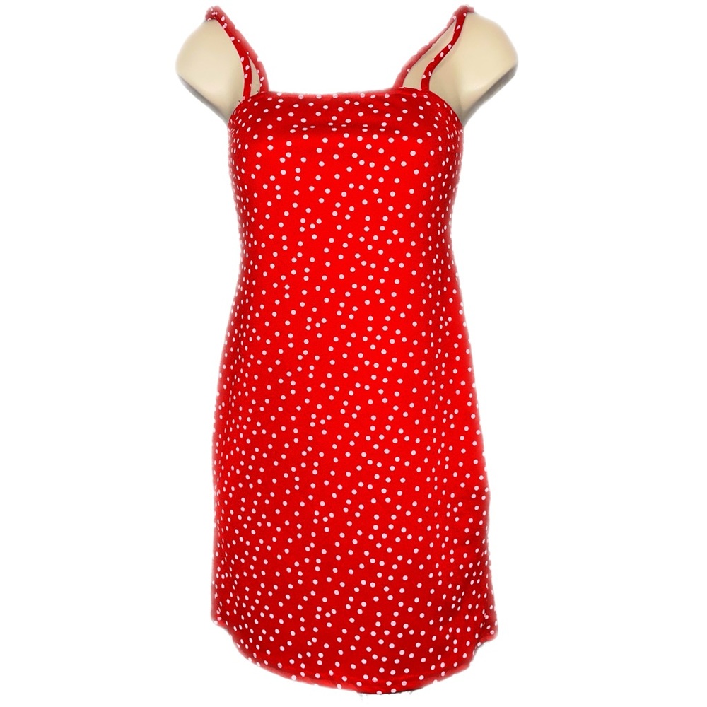 Red polka dot dress